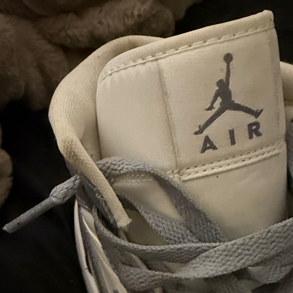Air Jordan Gray and White Mid-Top Sneakers - Picture 6 of 6